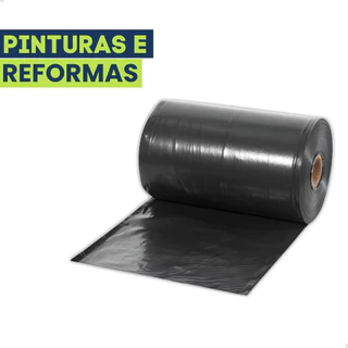 Lona Plástica Preta 6x10 Metros Para Reforma Construção Obra