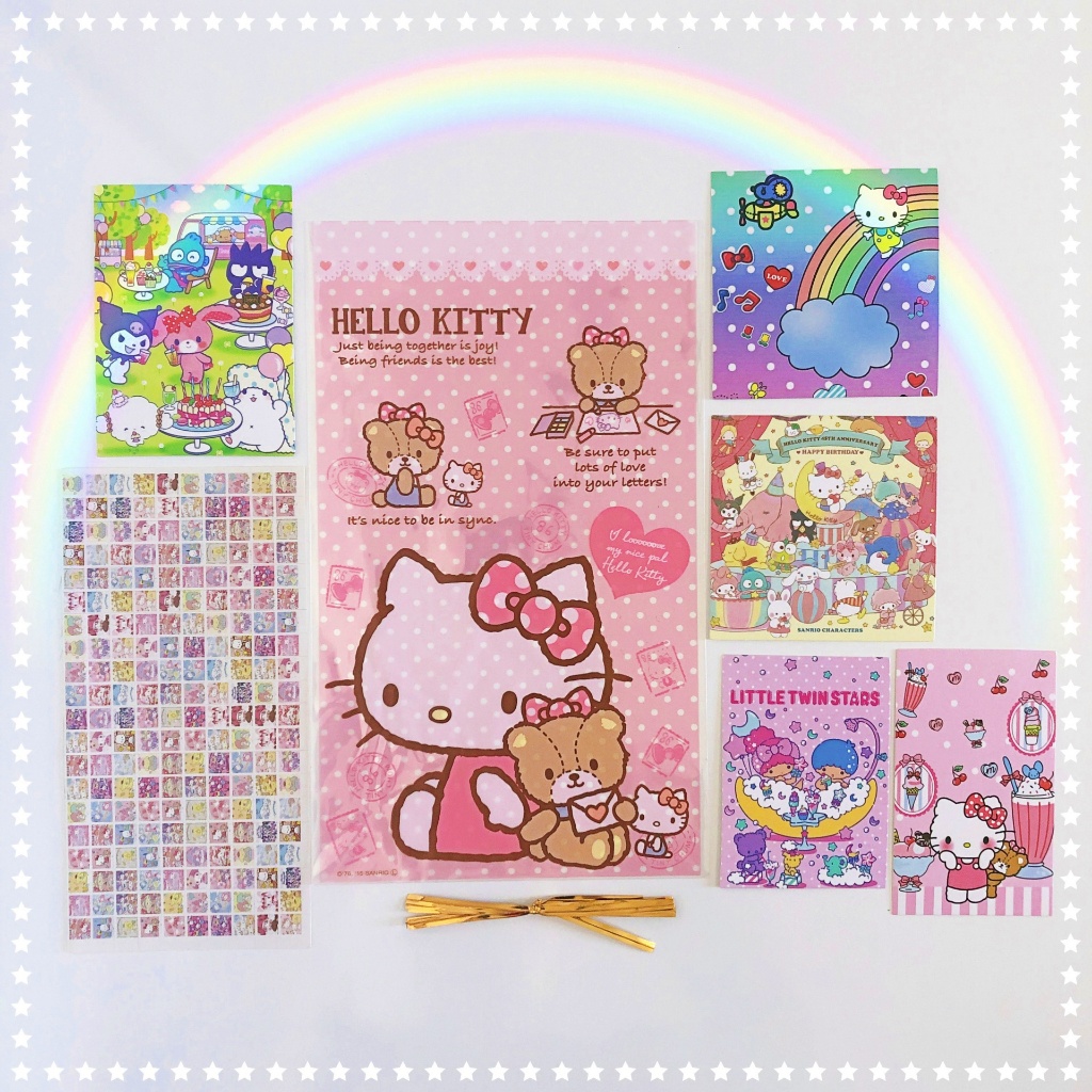 Kit Saco Cartão Hello Kitty Embalagem Presente Saquinho | Shopee Brasil