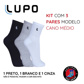 Kit 3 Pares Meias Lupo Original Cano Médio