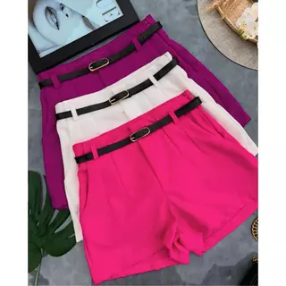 Short Alfaiataria Feminino Zara Com Cinto Cintura Alta Cinto Fino Social Blogueira