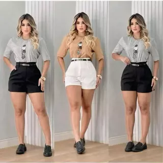 Short Alfaiataria Feminino Zara Com Cinto Cintura Alta Cinto Fino Cintinho