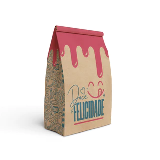 Saco Embalagem Kraft Pequeno P/ Delivery Doces Doceria - 50 unidades Entrega Delivery Ifood