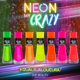 Kit c/ 07 Esmaltes Coleção Neon My Crazy Top Beauty