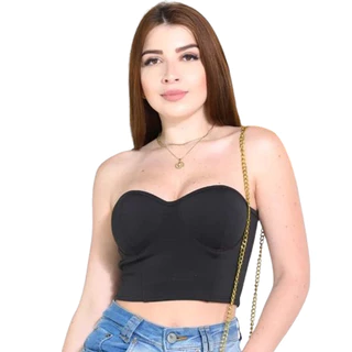 Top Cropped Strella Modas Tomara Que Caia Básico Retro Sexy Elegante Suplex Bojo Moda Country Casual Dia a Dia Verão