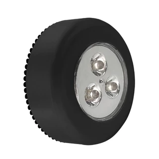 Luminária De Toque Redonda Sem Fio Com Spot 3 Led Forte Com Fixação Dupla Portátil para Armário Closet Iluminação Mini Face Luz De Parede Para Casa