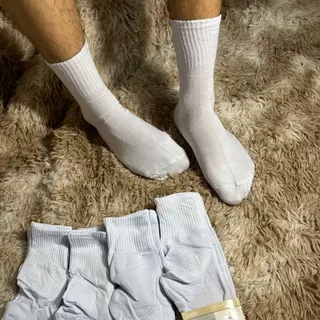 KIT 3- 12 pares de meias altas esportivas casuais confortáveis ​​brancas