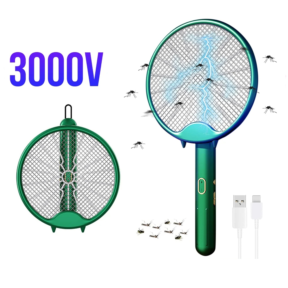 Raquete Elétrica Mata Mosquito Muriçoca Mosca 3000V Recarregável Luz UV