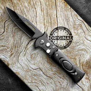 Canivete Automático De bolso Com Trava Saque Rápido Aço Inox 15,5 cm Pesca Camping Trilha