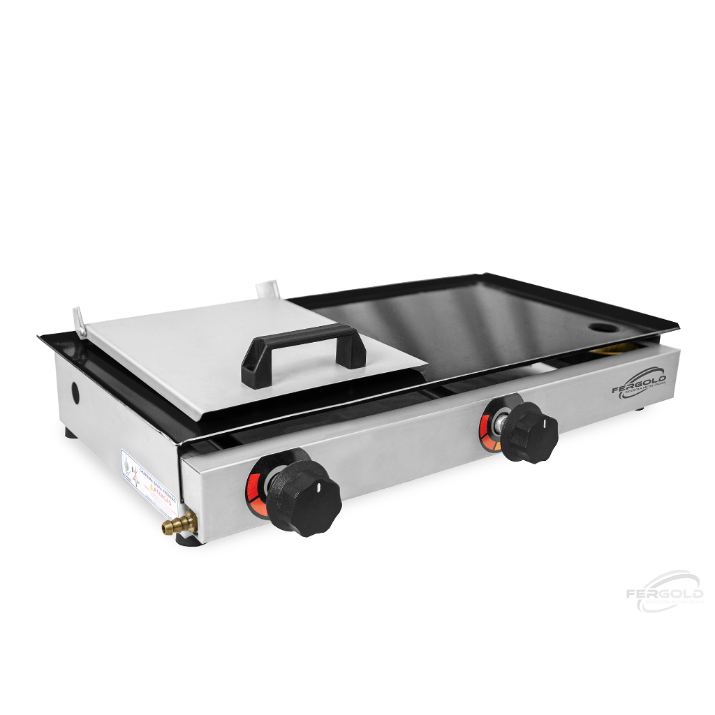 Chapa chapeira De Lanche Hot Dog Hamburguer C/ Prensa 30x60 