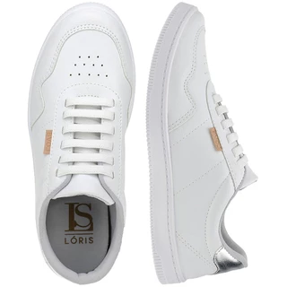 Tênis Feminino Branco Sola Baixa e Leve Calce Fácil Casual Cadarço Elástico 28-041