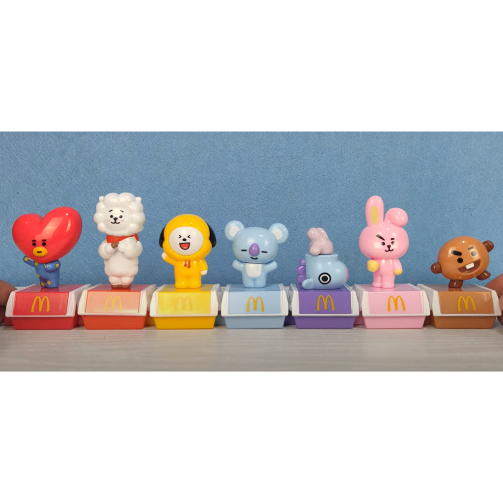 Coleção Completa Lacrados Bt21 Bts Mc Donalds 2024 7 Bonecos Mang