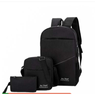 Kit 3 Peças Mochila Estojo Bolsa Lateral Unisexx Confortável Versátil E Grande Capacidade