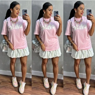 SAIA FEMININA BALONÊ MIDA BLOGUEIRA TENDÊNCIA 2024/2025