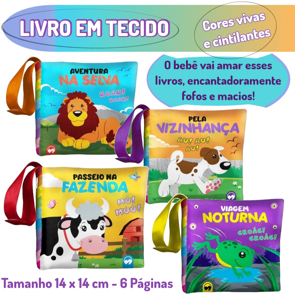 Livro de Pano - Coleção Bebê Feliz - Lindos E Resistentes | Shopee Brasil
