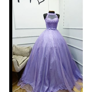 Vestido Debutante 2 em 1 Azul Royal Lilás