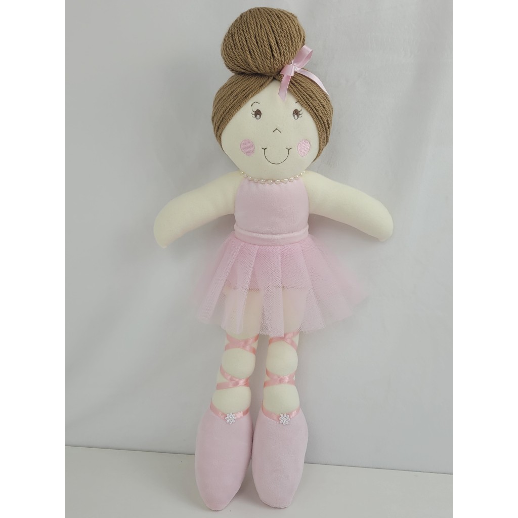 Boneca Bailarina 50cm saia tule rosa brinquedo decoração quarto menina ...