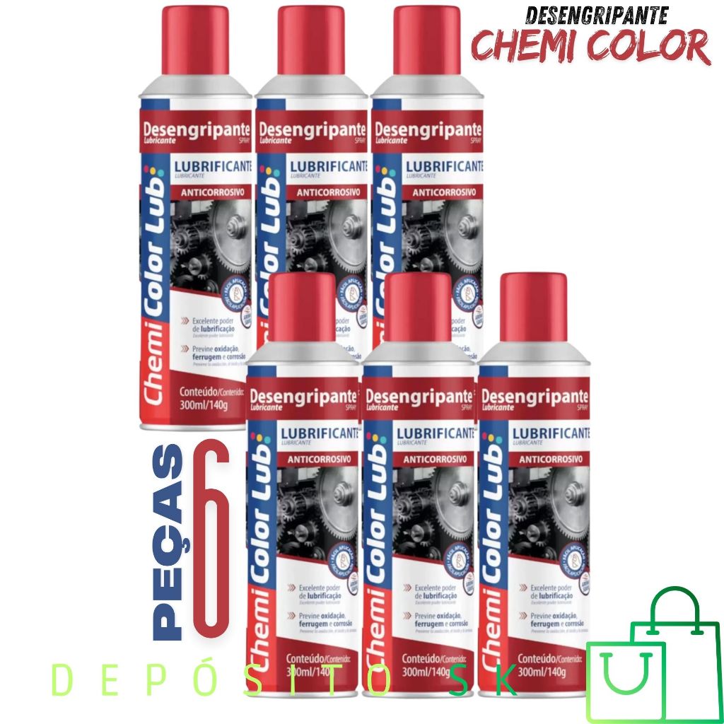 Desengripante Óleo Antiferrugem Spray Lubrificante Multiuso 300ml - Chemicolor