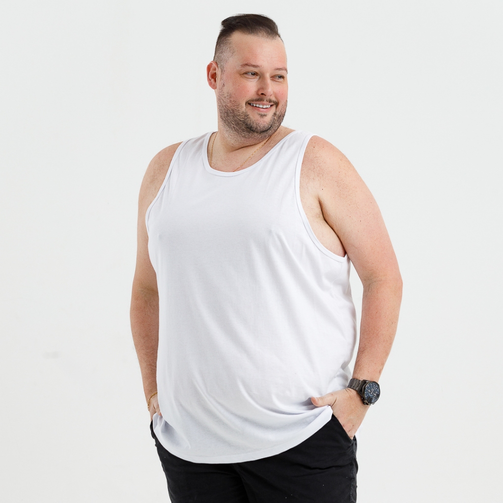 Regata Masculina Plus Size Algodão Grande