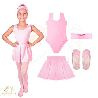 Kit Bailarina Promoção Volta às Aulas 4 Itens com Collant Regata