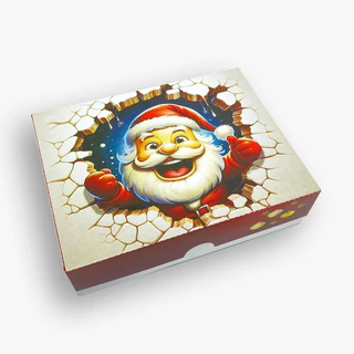 10 Caixa de Natal para Presente 15x11x4 cm, Caixa Papel Kraft e Duplex Embala Cristal