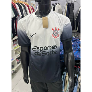 camisa de time do Corinth branco degradê 2024/25