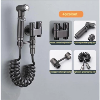 KIT BANHEIRO Ducha Higiênica Duas Saídas De 1/2 Mm Com Registro Conjunto De Pulverizador