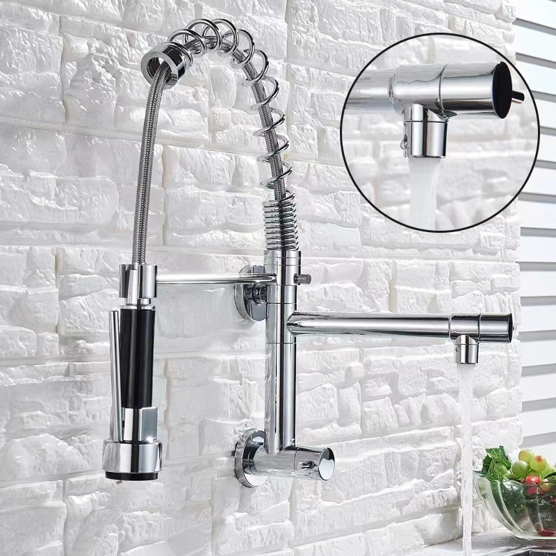 Torneira Cozinha Gourmet Monocomando Parede Extensivel Cromado preto ...