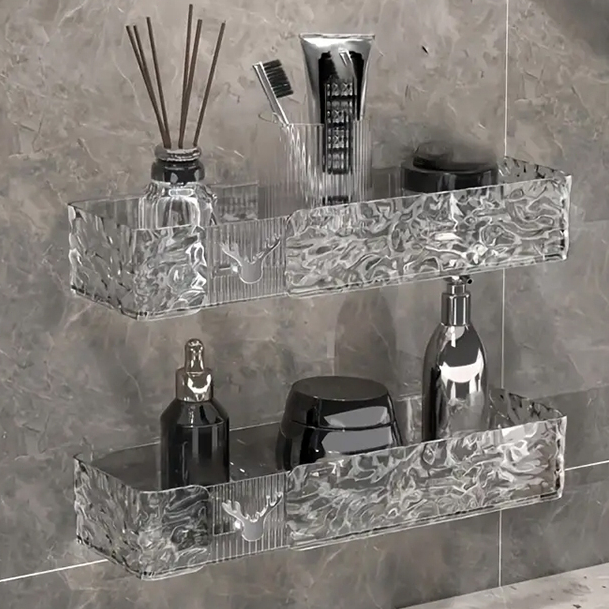 kit 2 Suporte De Shampoo Prateleiras De Banheiro Sem Furo Acrilico Chifre