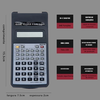 Calculadora Cientifica Digital 12 Dígitos 2 Linhas 240 Funções Portátil Com Capa Protetora Multifunção Calculador 1108 em Oferta na Shopee