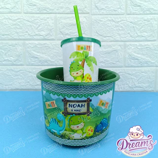 10 Kits Cineminha Balde + Copo 480ml Baby Dino (qualquer Tema)