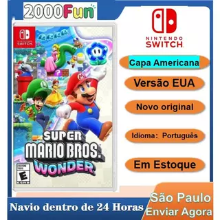 Super Mario Bros. Wonder Nintendo Switch Jogo Physical Media Novo Versão EUA