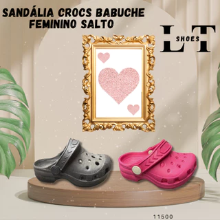 Sandalia chinelo crocs babuche feminina infantil salto