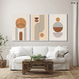 QUADRO DECORATIVO ABSTRATO GEOMÉTRICO LINHAS FORMAS PARA SALA, QUARTO, ESCRITÓRIO 50x75 e 60x90