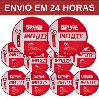 Kit 10 Pomadas Cera Modeladoras Infinity Mega Fixação 160g - Envio em 24 Horas