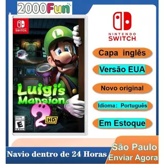 Luigi's Mansion 2 HD Nintendo Switch Jogo Physical Media Novo Versão EUA