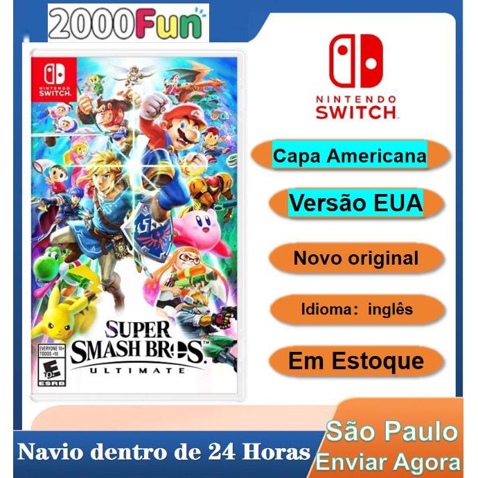 Super Smash Bros Ultimate Nintendo Switch Jogo Physical Media Novo Versão EUA