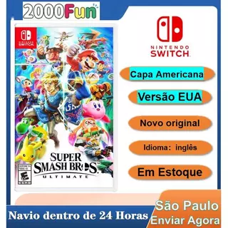 Super Smash Bros Ultimate Nintendo Switch Jogo Physical Media Novo Versão EUA
