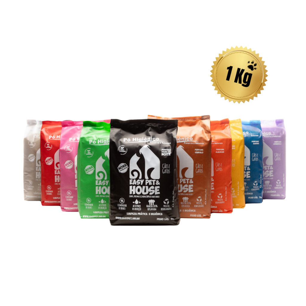 Pó Higiênico Eliminador de Odores Easy Pet & House 1 Kg - Gatos e Cães