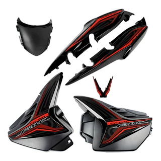 Kit Plástico Tampa Lateral + Rabeta Completa Cg Fan 150 2013 Edição Especial Preto Com Adesivos