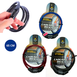 Kit 02 Cadeados de Bicicleta Com Senha Acessórios Para Bike Moto Trava Segredo Corrente Tranca
