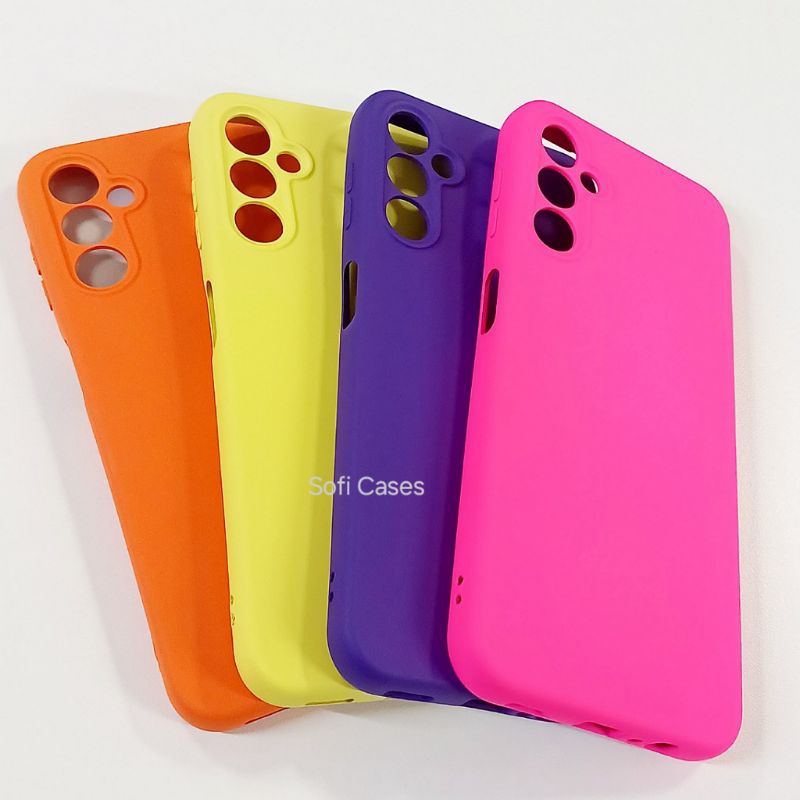 Capinha de silicone aveludada A14 4G/A14 5G Samsung protege a câmera