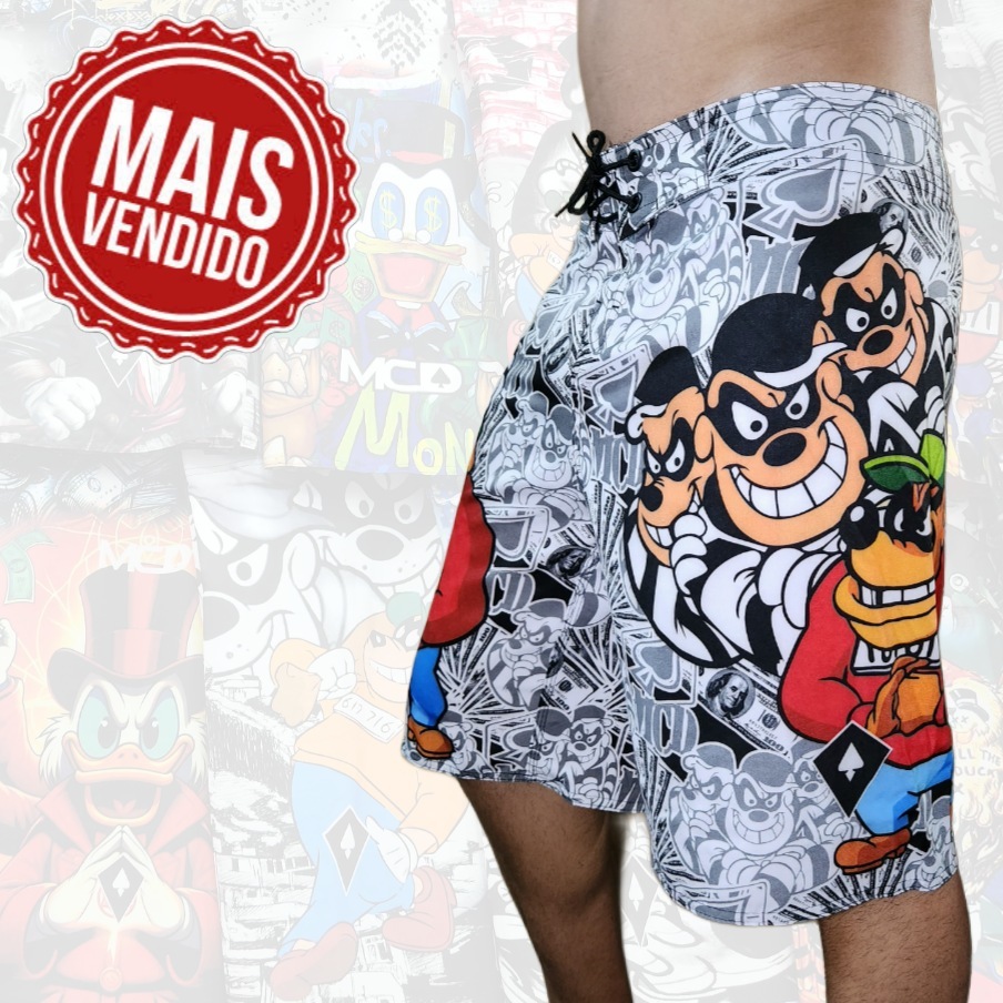 Bermudas elastano Tio patinhas tactel irmão metralha | Shopee Brasil
