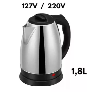 Jarra Chaleira elétrica 1,8 Litros 220v em Inox Térmica Cafeteira desligamento automático
