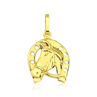 Pingente de Ouro 18k Ferradura com Cavalo em Oferta na Shopee
