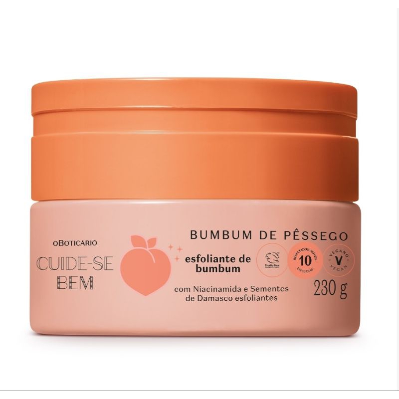 Creme Esfoliante de Bumbum Cuide-se Bem Bumbum de Pêssego 230g O Boticário