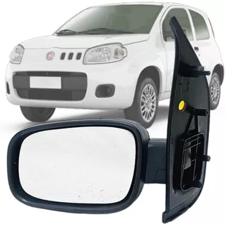 Espelho Retrovisor Esquerdo Motorista Fiat Novo Uno Evo Vivace Sporting Way 2010 2011 2012 2013 2014 2015 2106 2017 2018 2019 2020 2021 Manual Sem Controle para 4 Portas