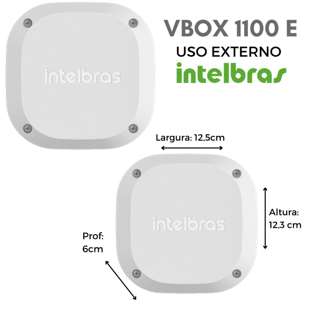 Kit 2 unid Caixa Vbox 1100 E Externa de Passagem Organizadora Cabos Cftv Camera Branca Intelbras