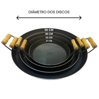 Disco De Arado Com bordas Chapa Frigideira Paellera Paella - 27 - 33 - 40 - 50 Centímetros