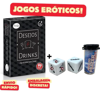 Jogo Erótico Casal de Cartas desejos e drinks Faz ou Bebe + Dados Eróticos Jogo do Prazer Hot -Sex Shop