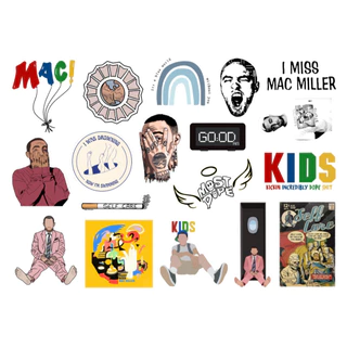 MAC MILLER - CARTELA DE ADESIVOS (sem recorte, com recorte ou a prova d'água)